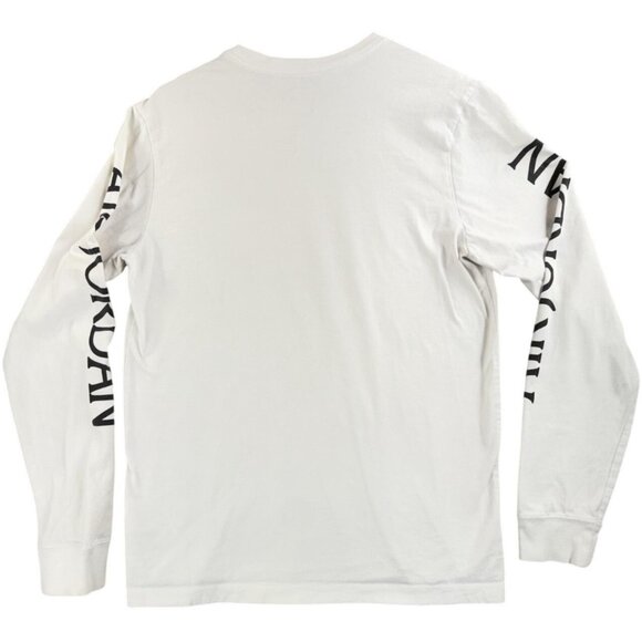 Jordan Jumpman Classics Shirt Mens Medium White Nike Air Long Sleeve Spellout - Picture 2 of 15